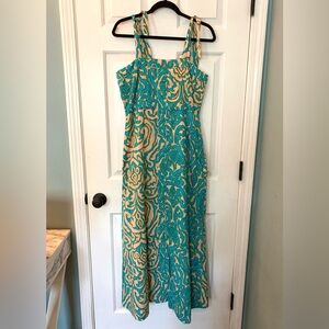 NWT $338 Anna Cate Zara Teal Print Maxi Dress